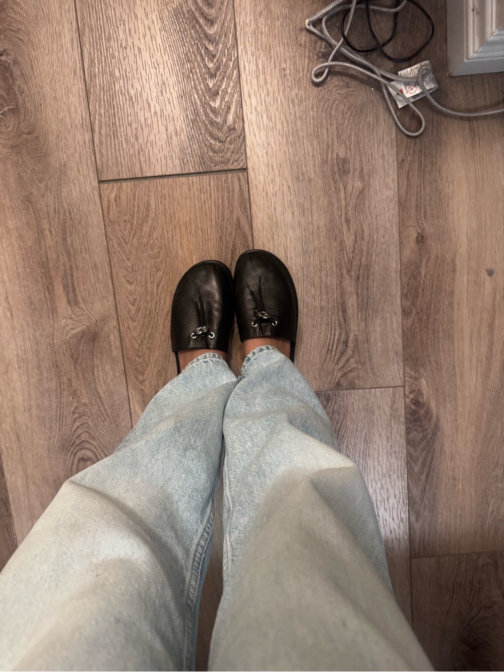 Men's Black Leather Slip-On Shoes